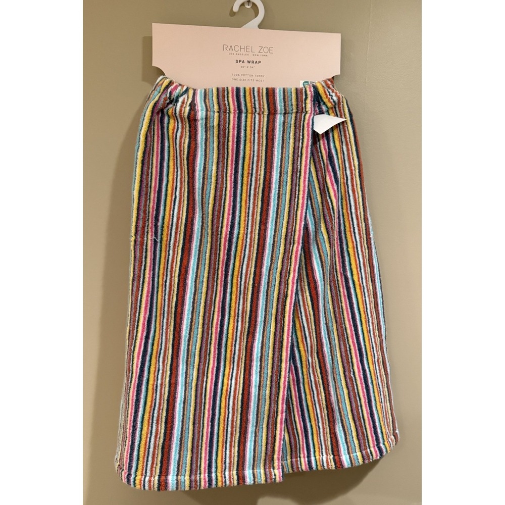 Rachel Zoe Striped Women's Spa Bath Shower Towel Wrap O/S Cotton Rare New